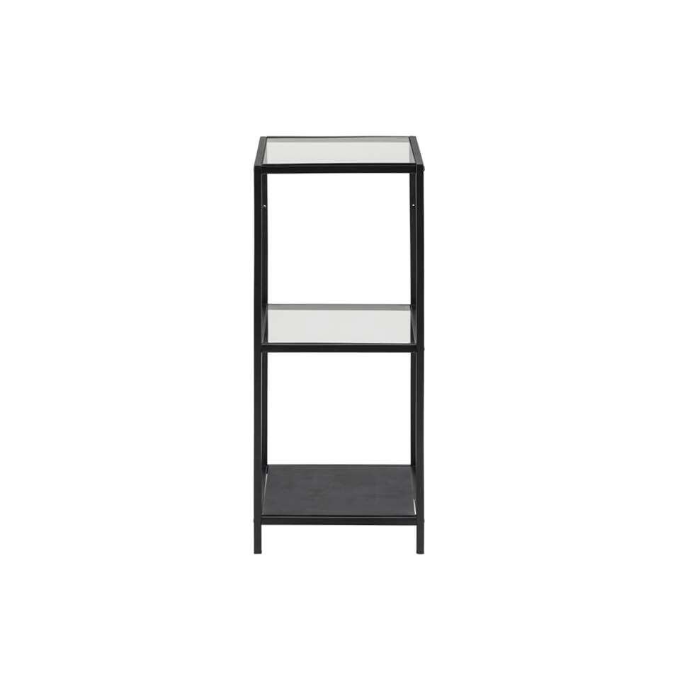 Vitrinekast Jelling - glas/zwart - 82,5x35x37 cm