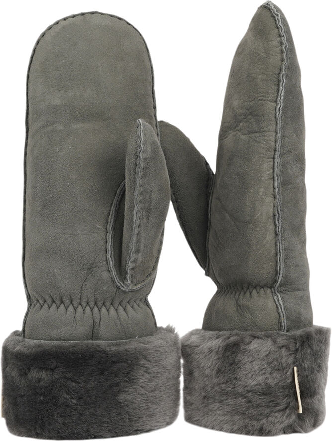 Lovelies CIMA - LONG SHEARLING MITTEN W/ SHEARLING CUFF Dark grey