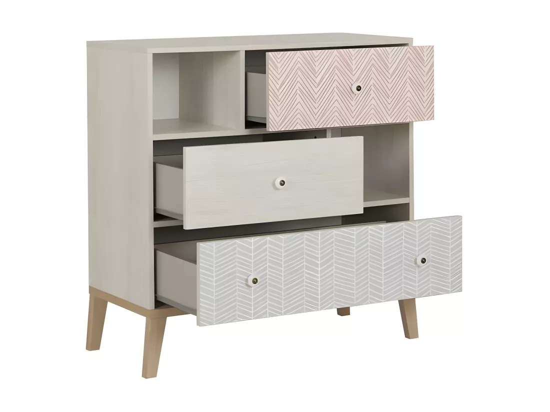 Chambre Enfant Complète (120*190) Bois blanchi - SOLVEIG