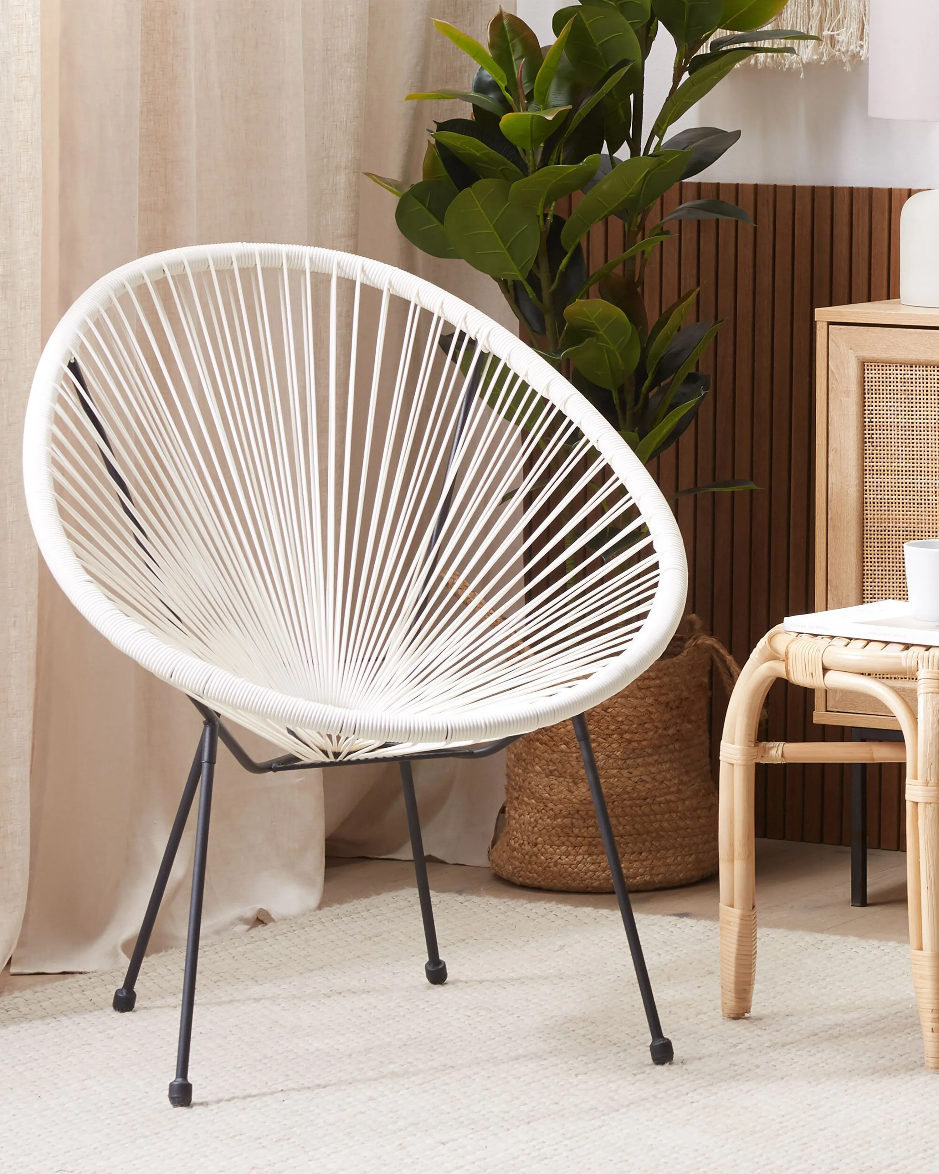 Tuinstoel ACAPULCO II PE rotan Wit
