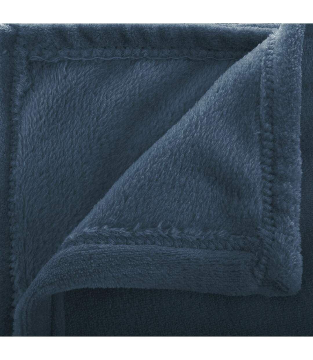 Grand plaid en flanelle uni - 180x130 cm - Bleu foncé