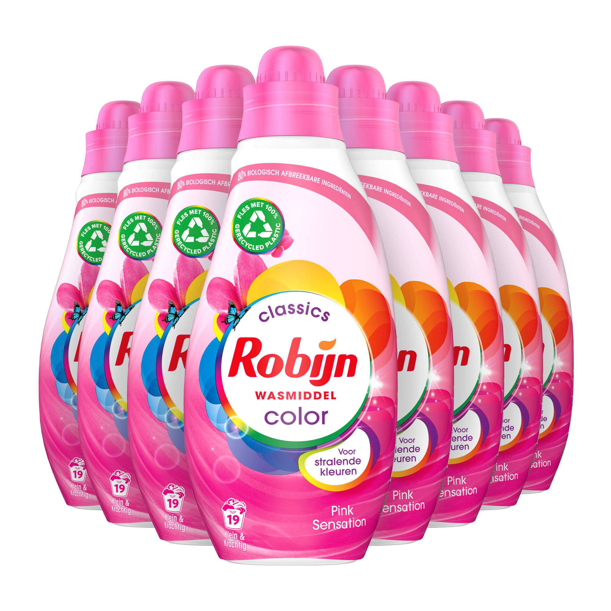 Robijn vloeibaar wasmiddel Color Pink Sensation - 8 x 19 wasbeurten - 152 wasbeurten