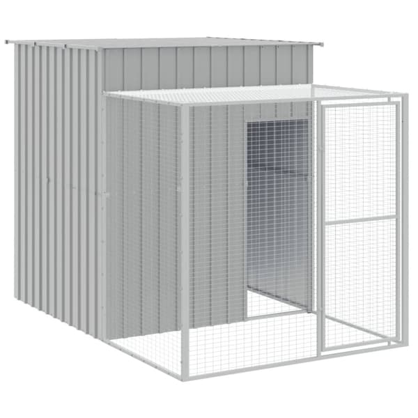 vidaXL Hønsebur med gård antrasitt 165x455x181 cm galvanisert stål