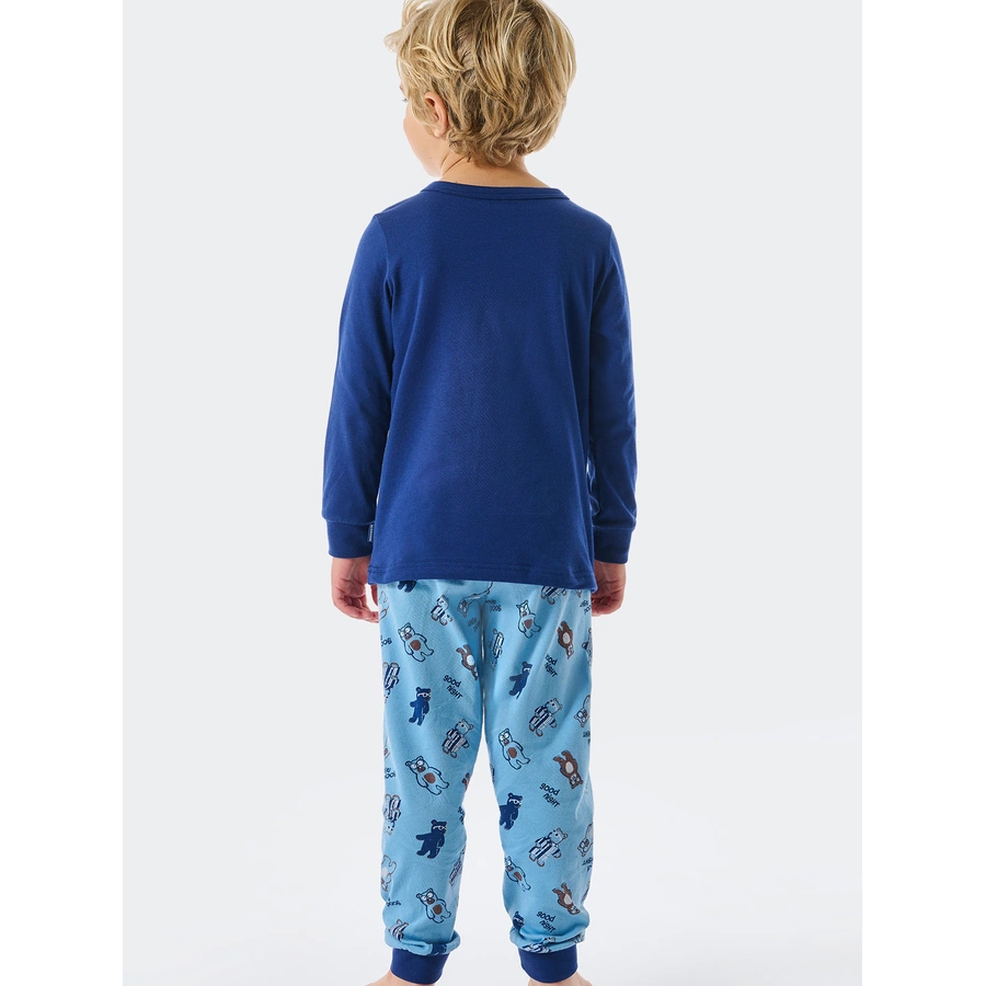 Schiesser Pyjama Natural Love blau