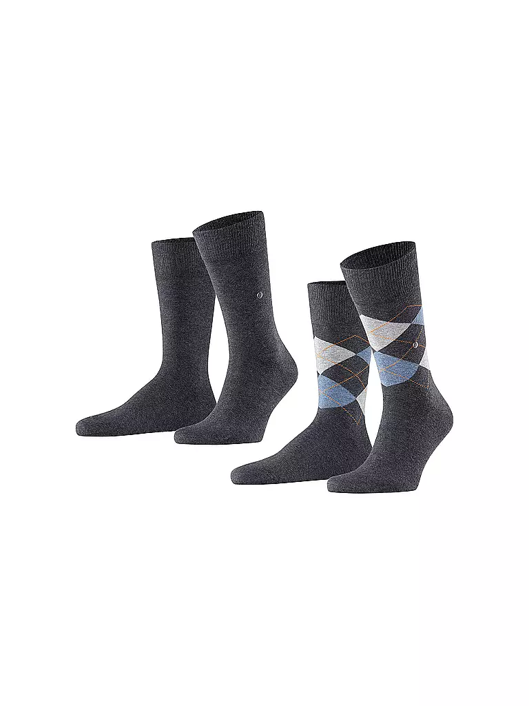 BURLINGTON Herren Socken EVERYDAY 2-er Pkg. 40-46 anthracite mel. grau