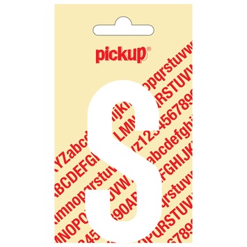 Pickup plakletter S wit mat 90 mm