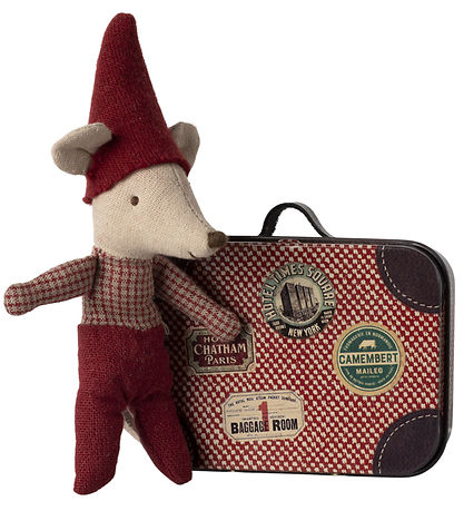 Maileg Weihnachtsmaus - Baby I Koffer - 11 cm - Rot