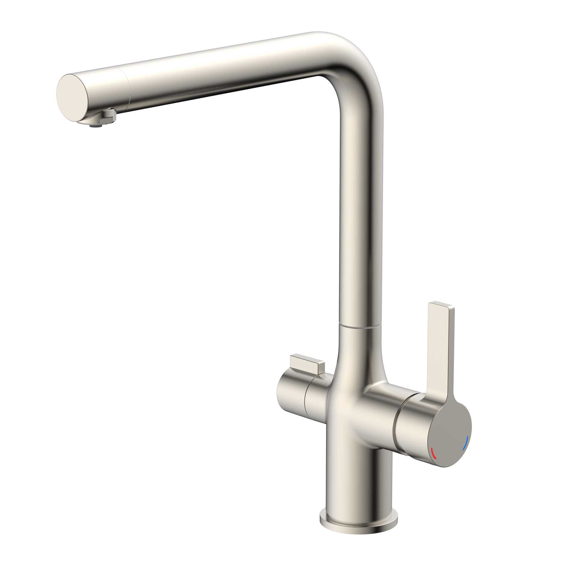 Küchenarmatur - Edelstahloptik - Hochdruck - mit Filtersystem