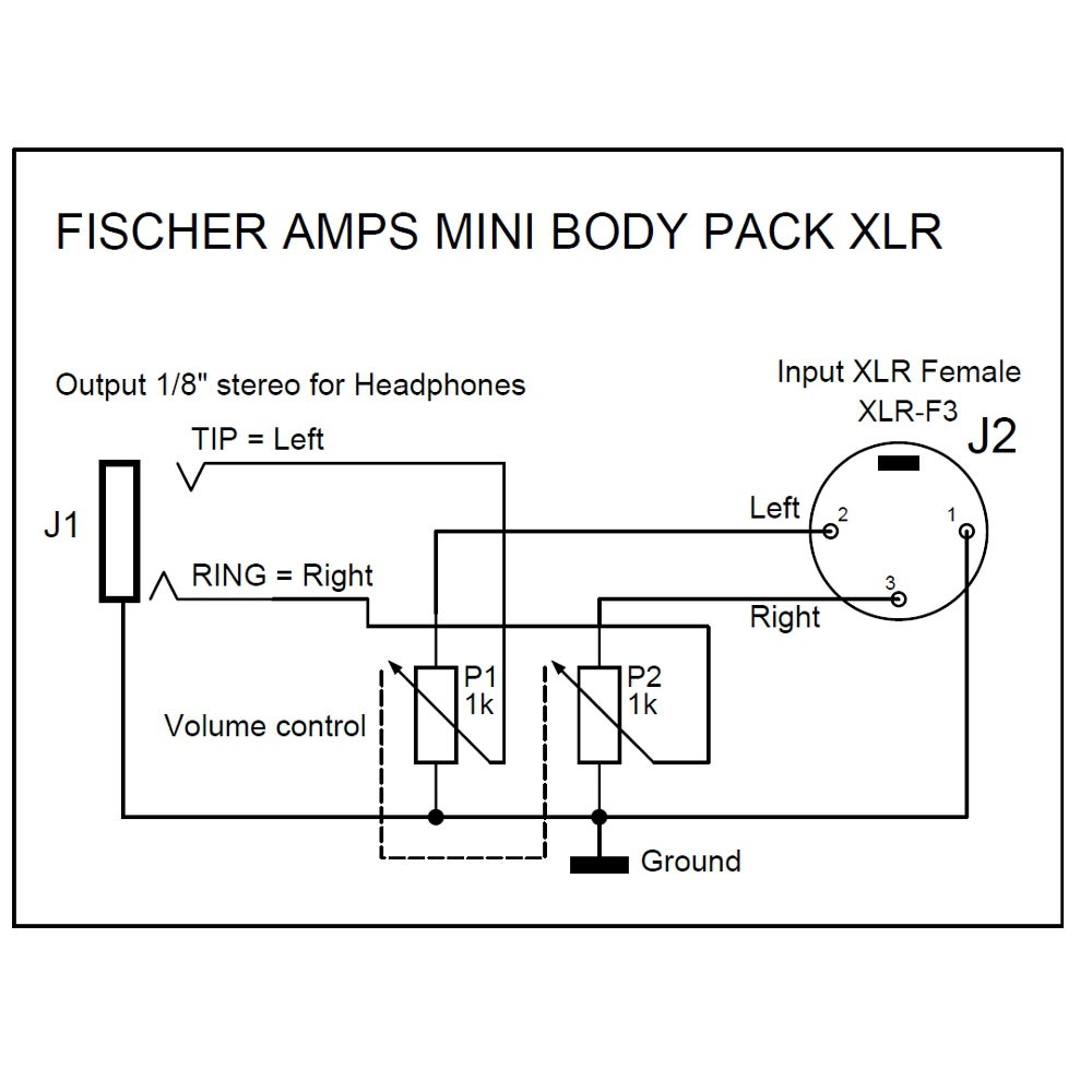 Fischer Amps Mini Body Pack XLR bodypack volumeregelaar