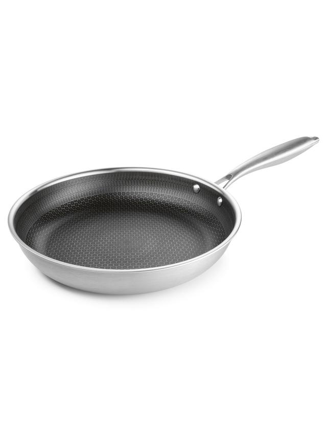 BRATmaxx Edelstahl-Pfanne mit Wabenstruktur, 4-lagig, silber, 24 cm