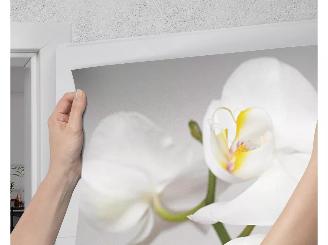 Stickers de porte autocollants - Orchidées blanches 95x205 cm