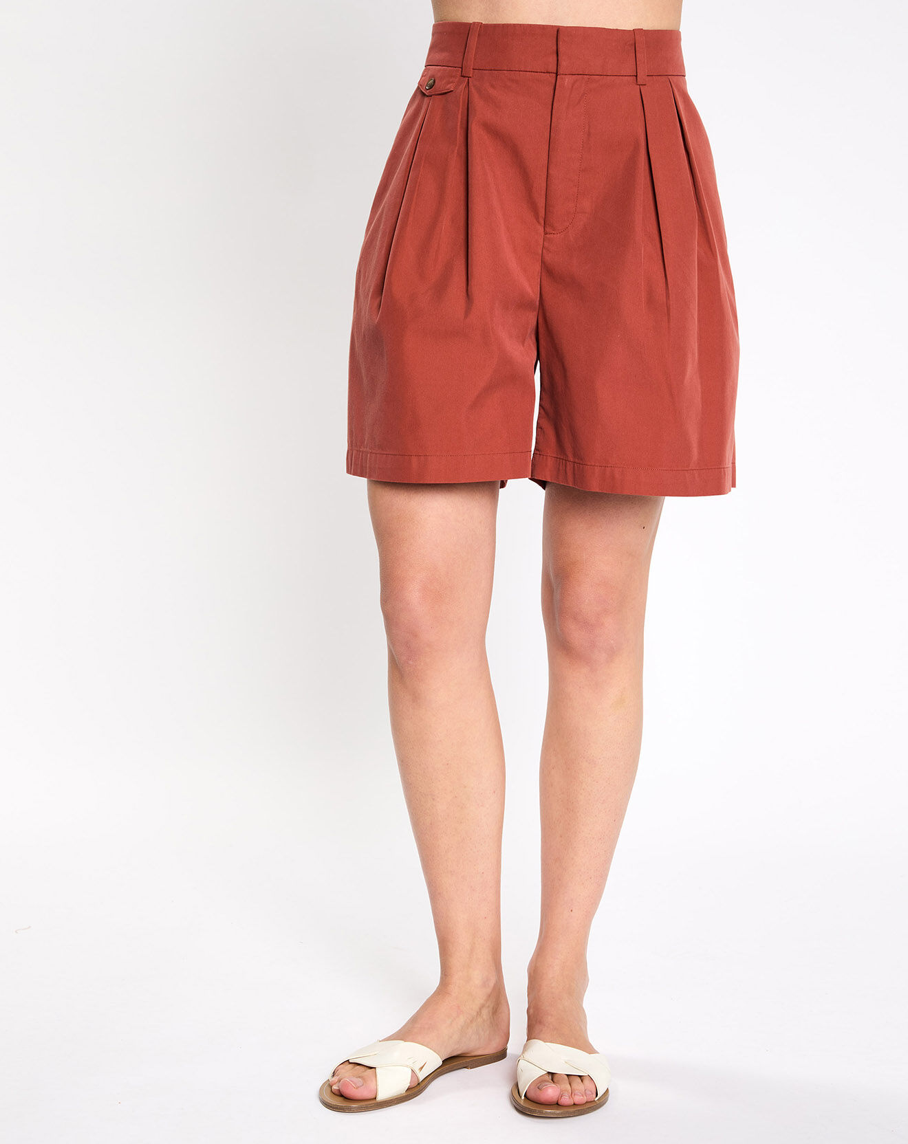 Esprit Short taille haute tailleur marron