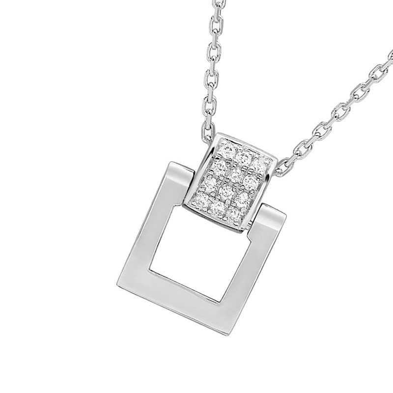 Collier Femme - Or 18 Carats - Diamant 0,05 Carats - Longueur : 42 cm