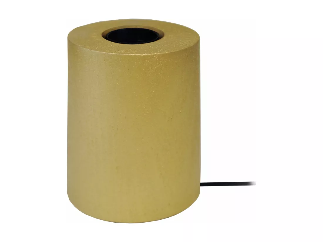 Pied de lampe cylindre bois doré 10,5 cm.