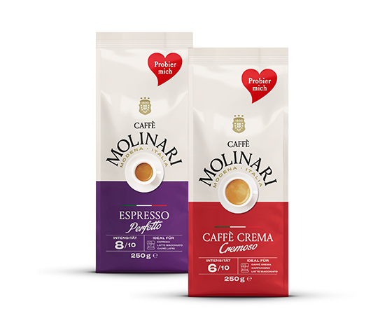 Caffè Molinari Caffè Crema & Espresso Probierset - 2x 250g Ganze Bohne