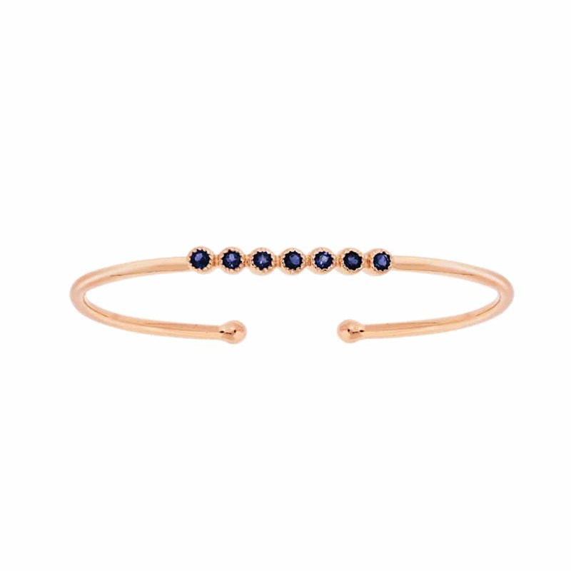 Bracelet Jonc Argent Vertu Rose Marine Lapis