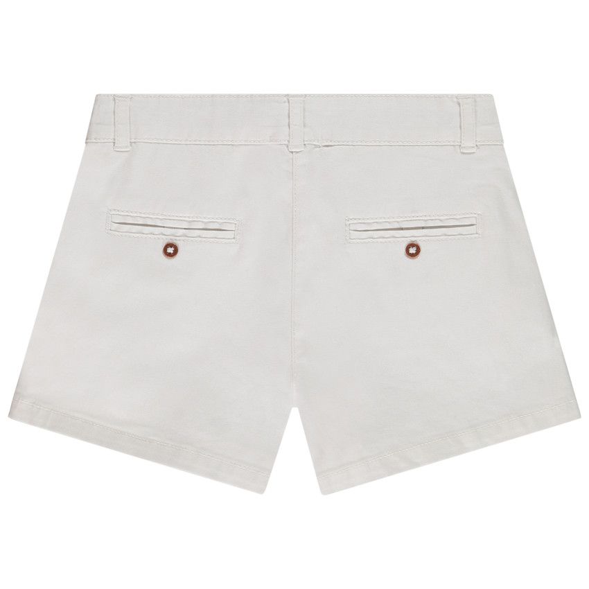 Short en twill avec poches volantées pour fille - Blanc