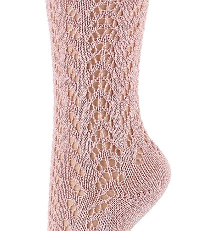 Condor Kn?Strømper - Strik - Rosa m. Glimmer