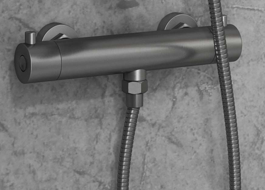 Saniclear Evolution opbouw regendouche met 30cm hoofddouche en 2 standen handdouche verouderd ijzer - gunmetal