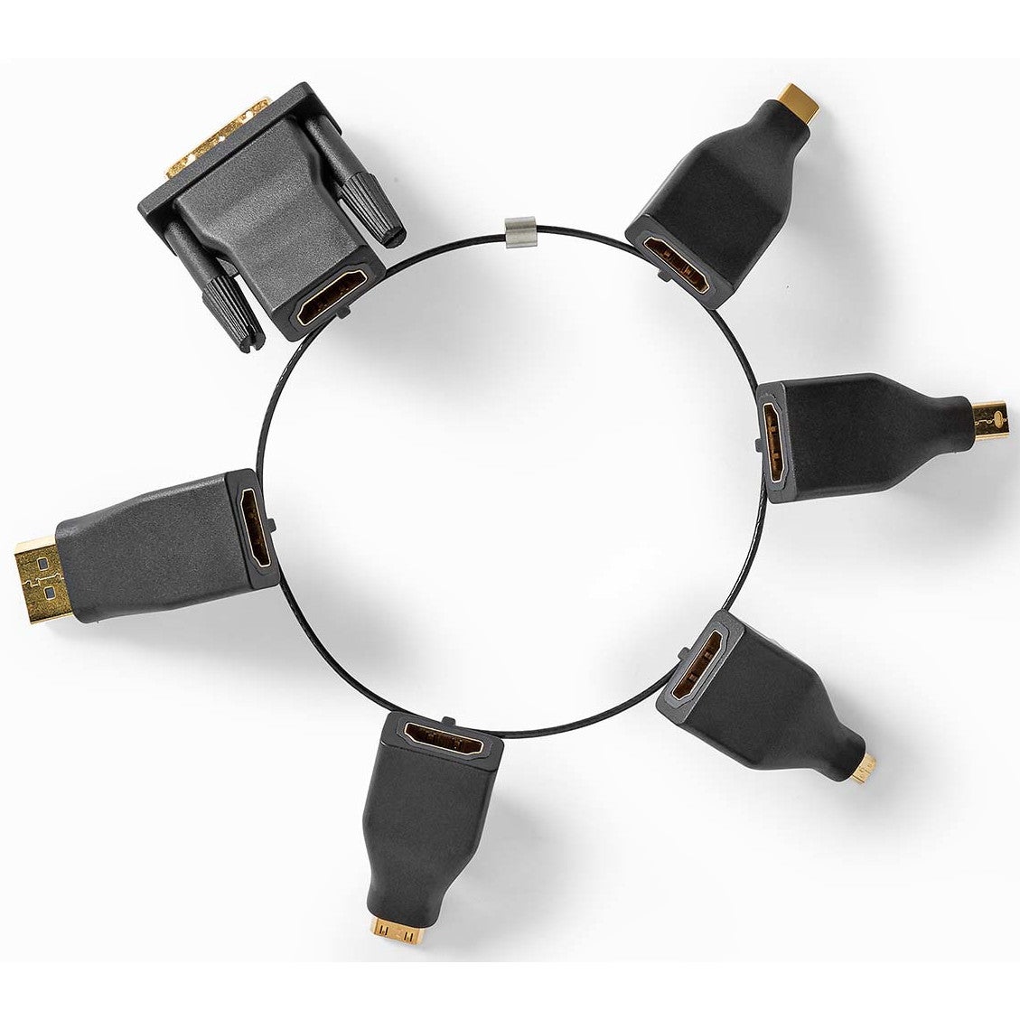 Nedis CCGB34999BK HDMI™-Adapterring (6 verschillende HDMI-adapters)
