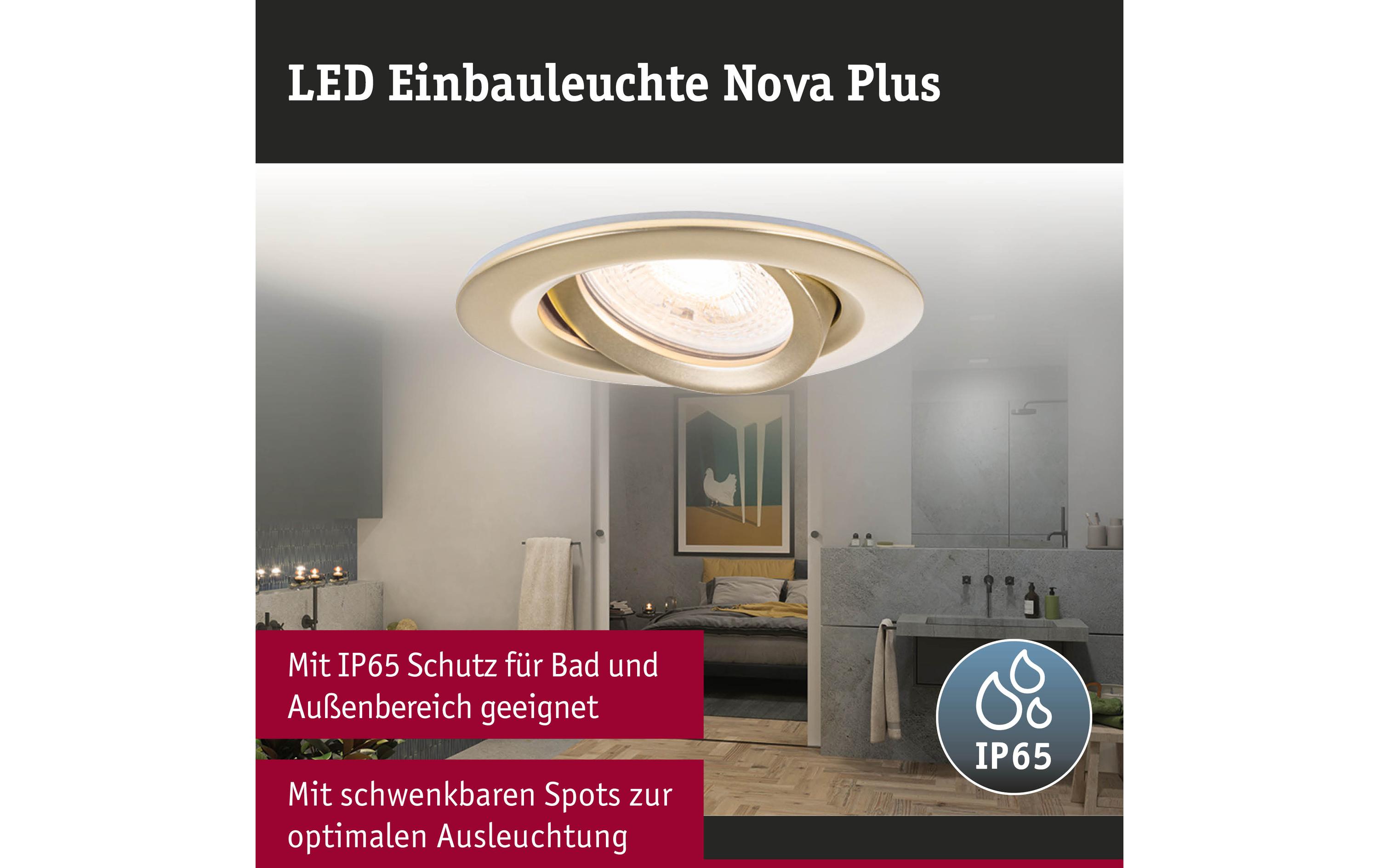 Einbauleuchte Nova Plus GoldDimmbare runde Einbauleuchte