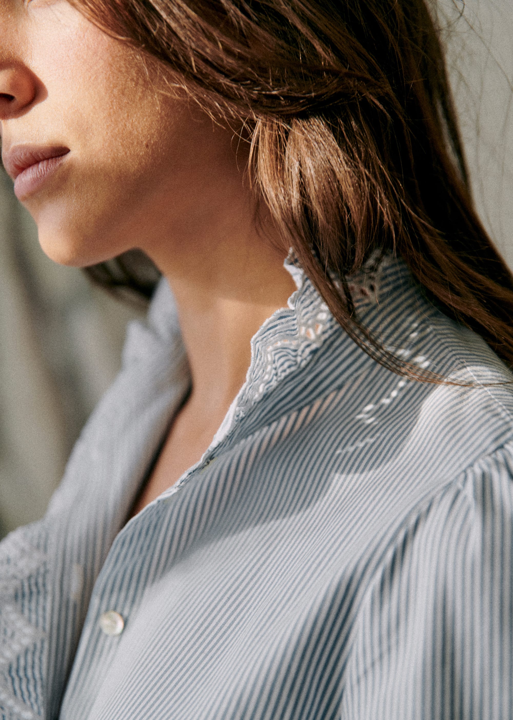 Chemise Chlo - Rayures Ecru/Bleu - E-SHOP/CHEMISES & BLOUSES 5905242