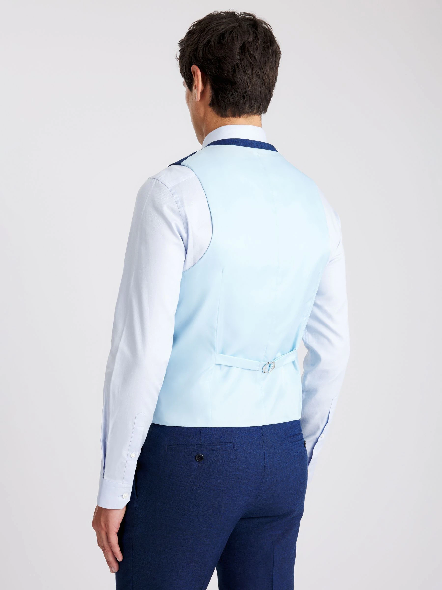 MOSS Slim fit gilet van slubkatoen
