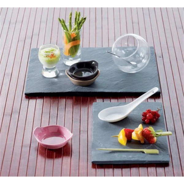 Les 4 assiettes ardoise 20x15 cm Lebrun