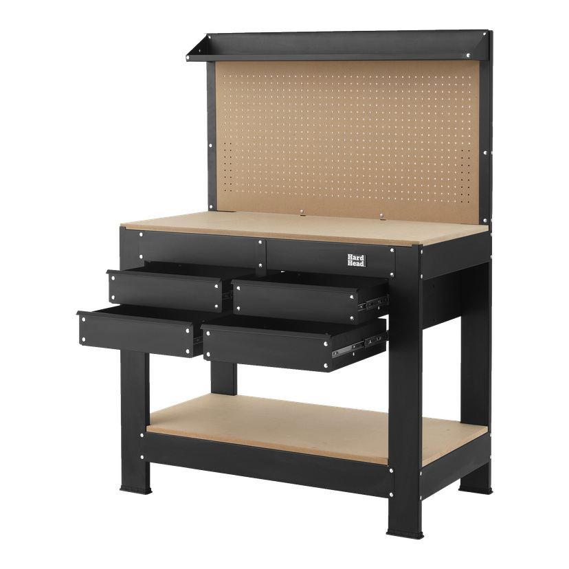 Arbeidsbenk med verktøytavle 114x61x158 cm 150 kg