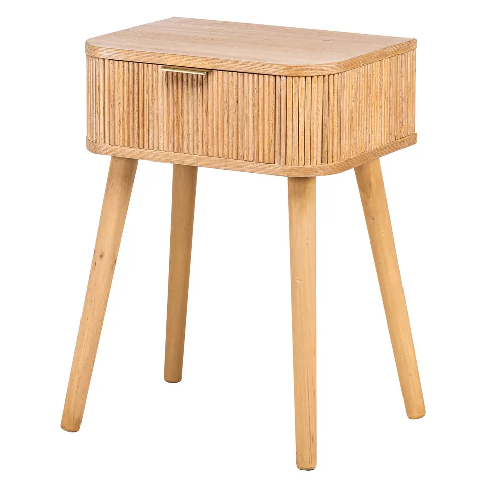 Nachtkastje met 1 lade van natuurlijk hout