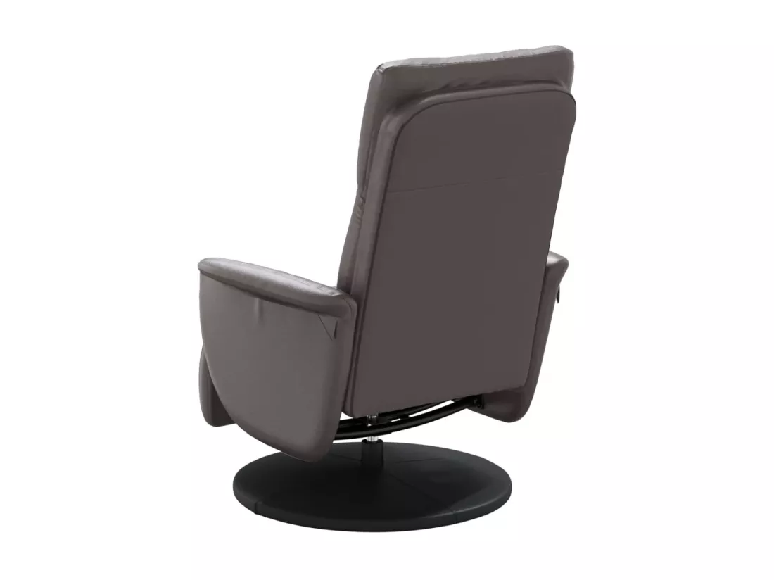 Fauteuil inclinable avec repose-pieds gris similicuir