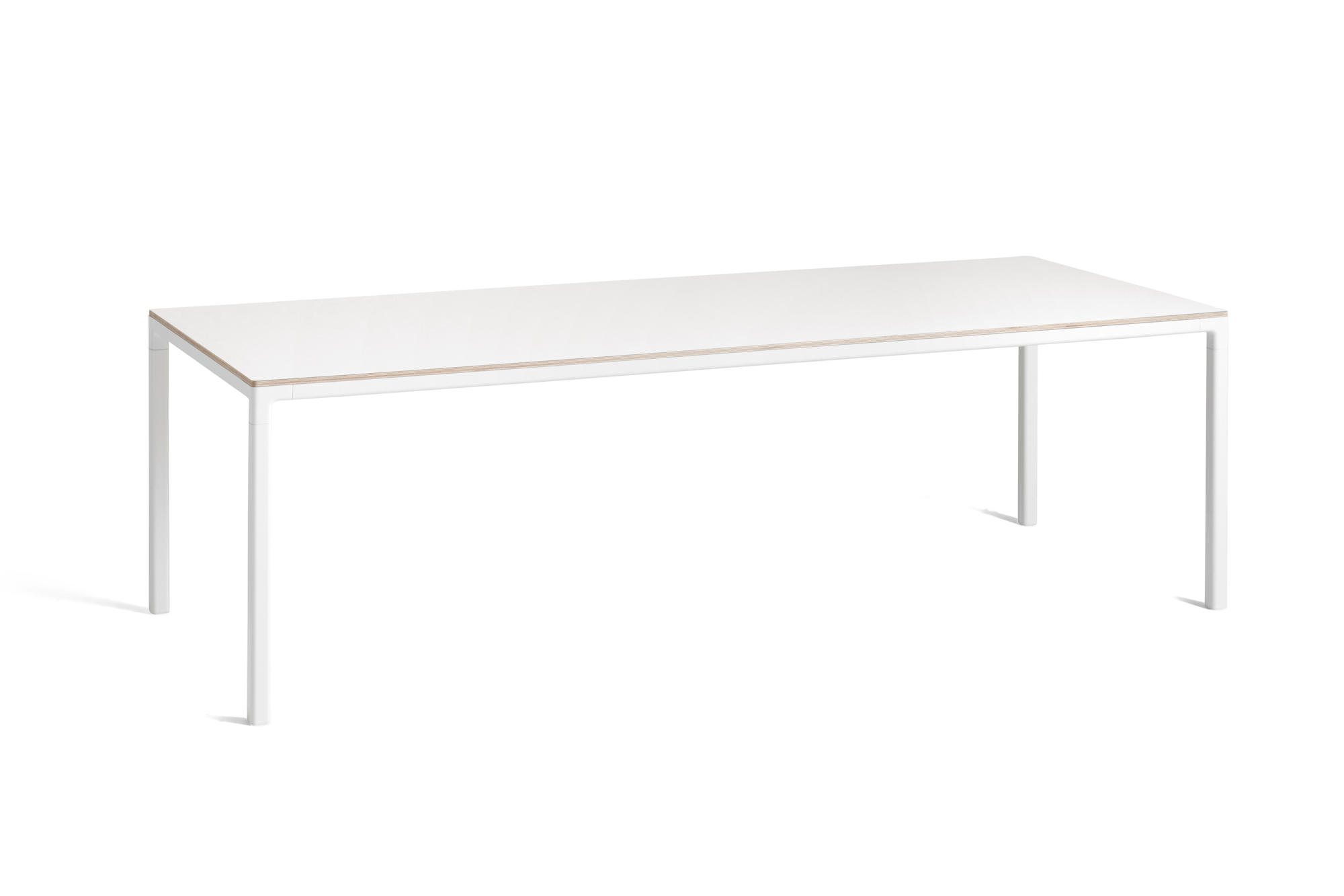 Eettafel T12 250x95 wit onderstel wit linoleum blad