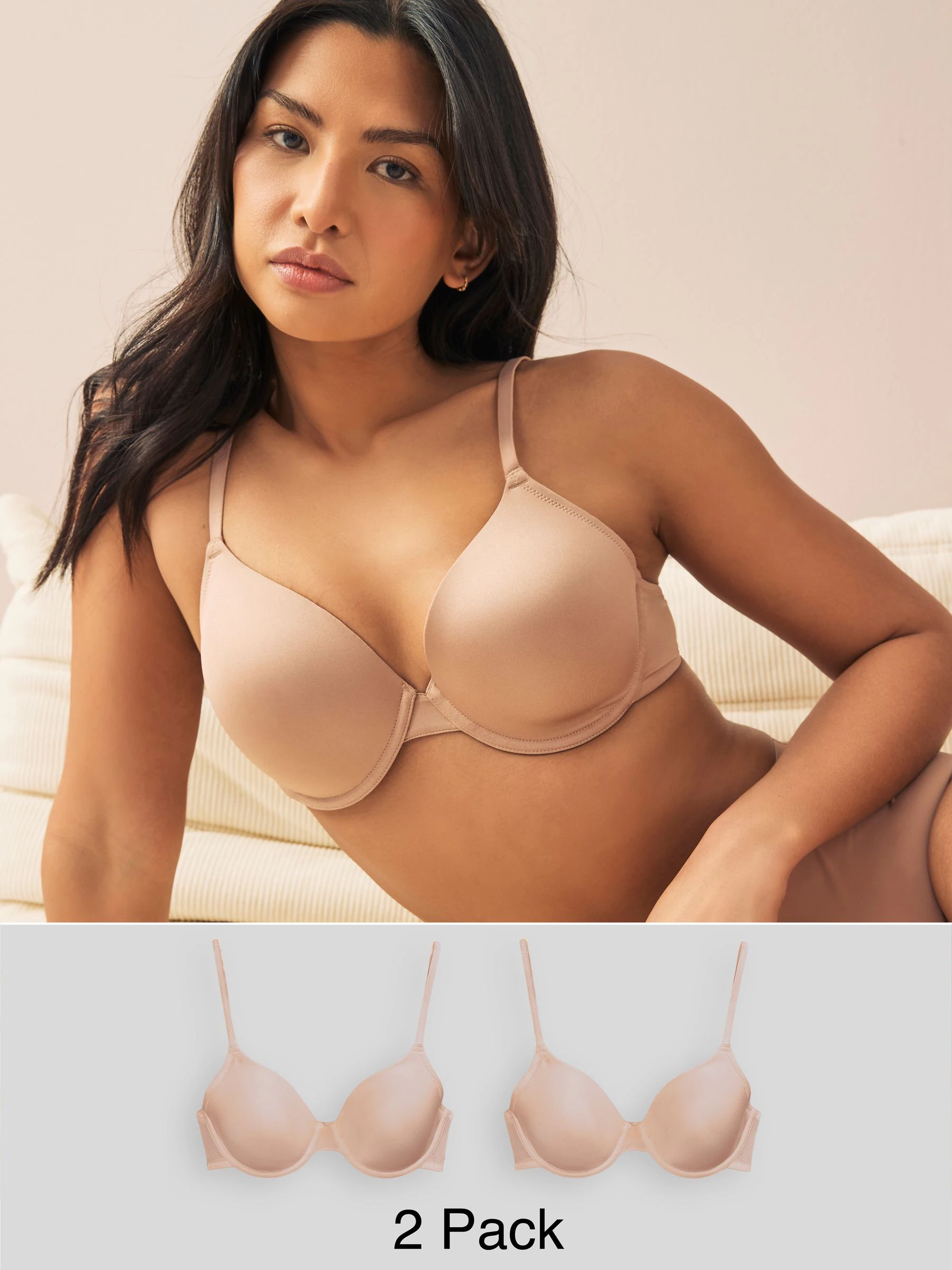 Praline nude - A-E Afvlakkende Ultimate Comfort Beha's 2 Verpakking