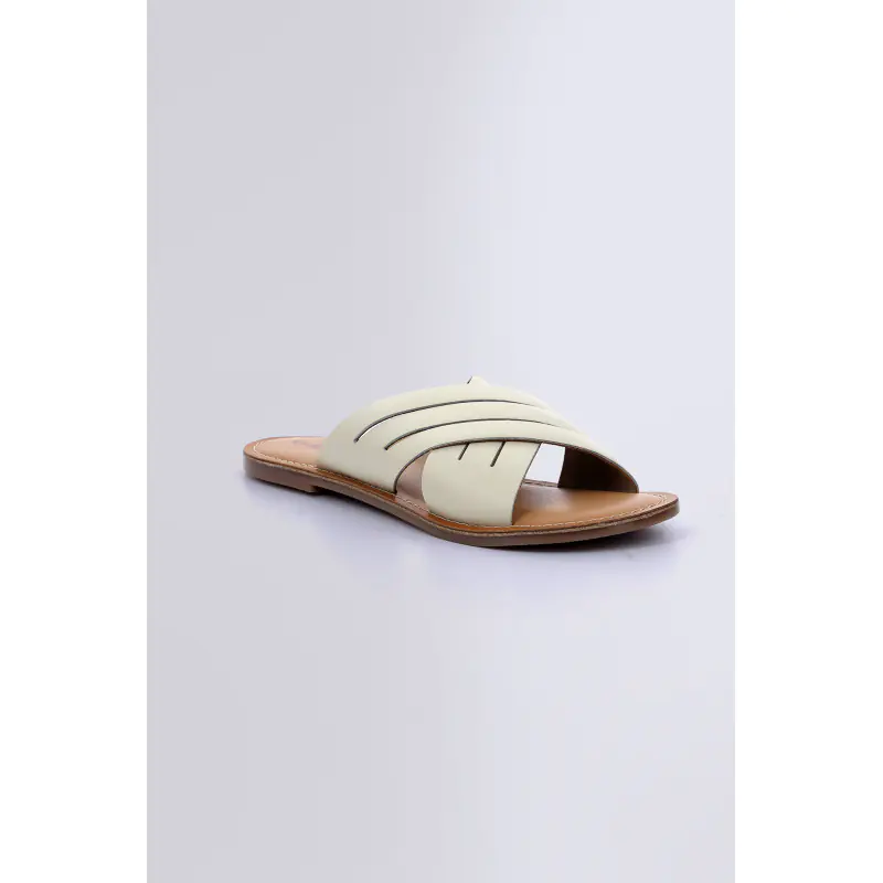 Kick day Beige clair MULES Cuir Femme