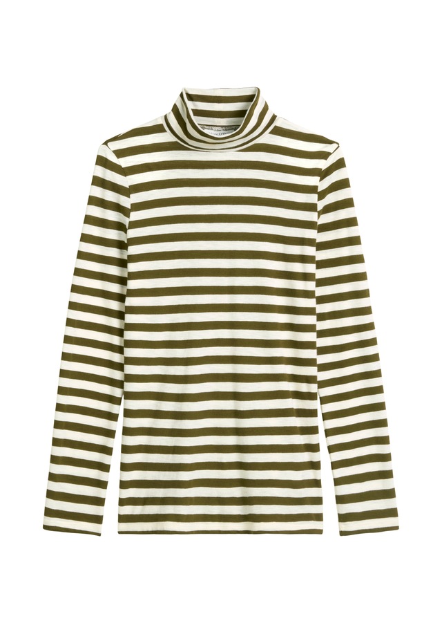 Marc O'Polo DENIM Rollkragenshirt , Langarmshirt mit Turtleneck, Slim Fit, geringelt, Jersey