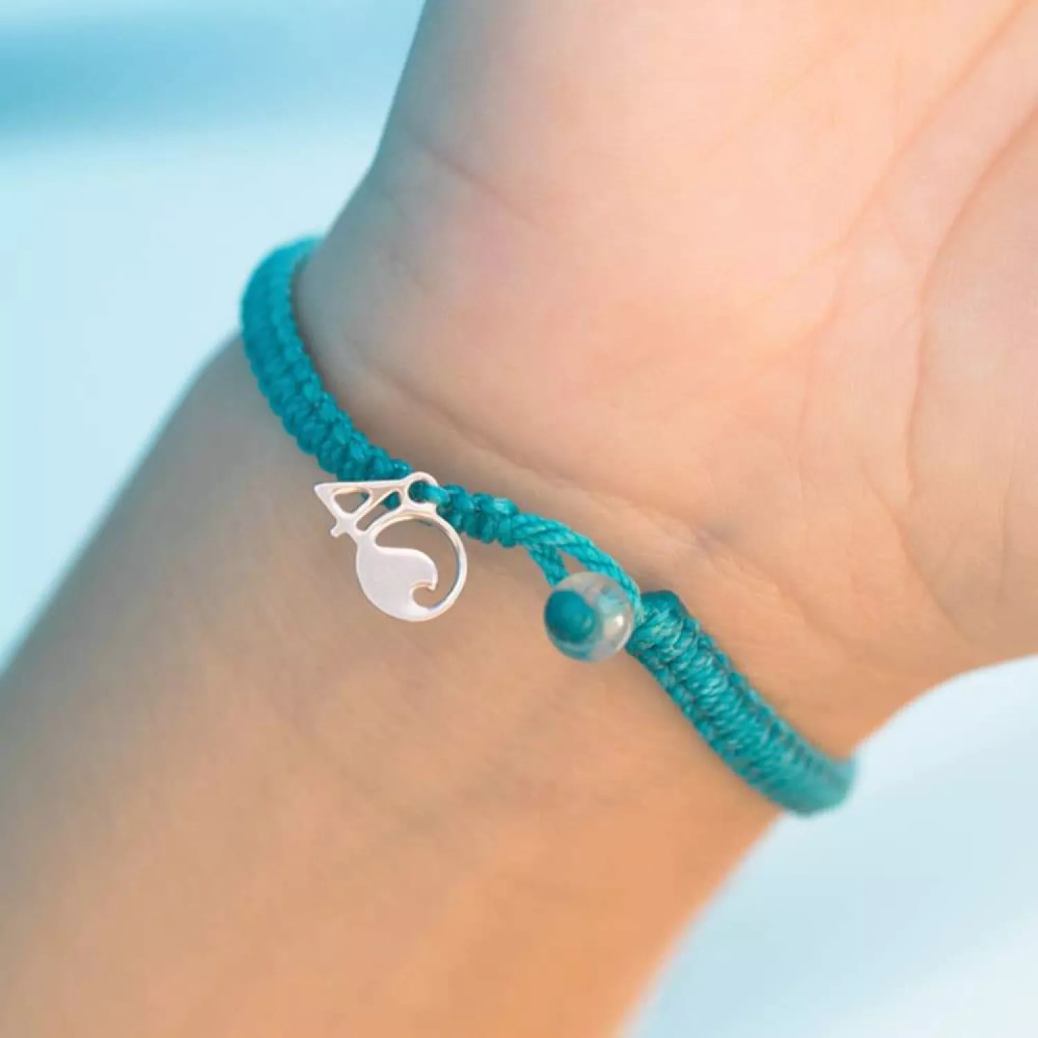 4Ocean Sided Dolphin Braided Armbånd Nylon Whitedolphin01