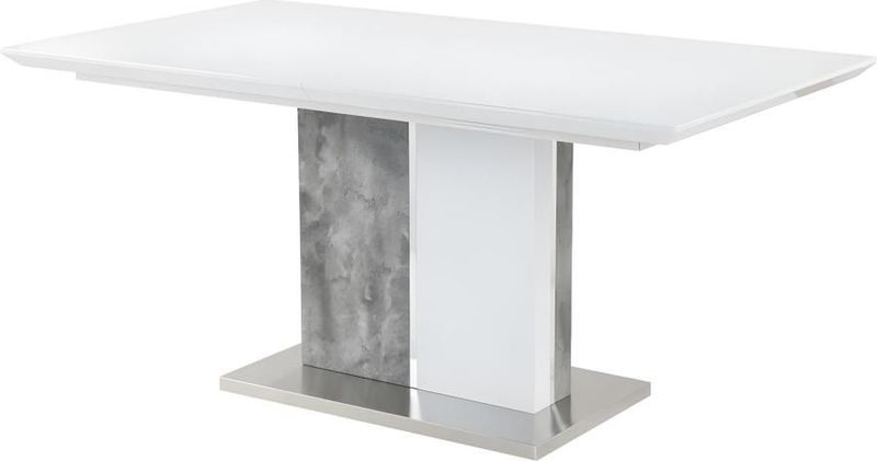 EREN - Uitschuiftafel - Wit - Gelakt MDF - 6 tot 8 Zitplaatsen