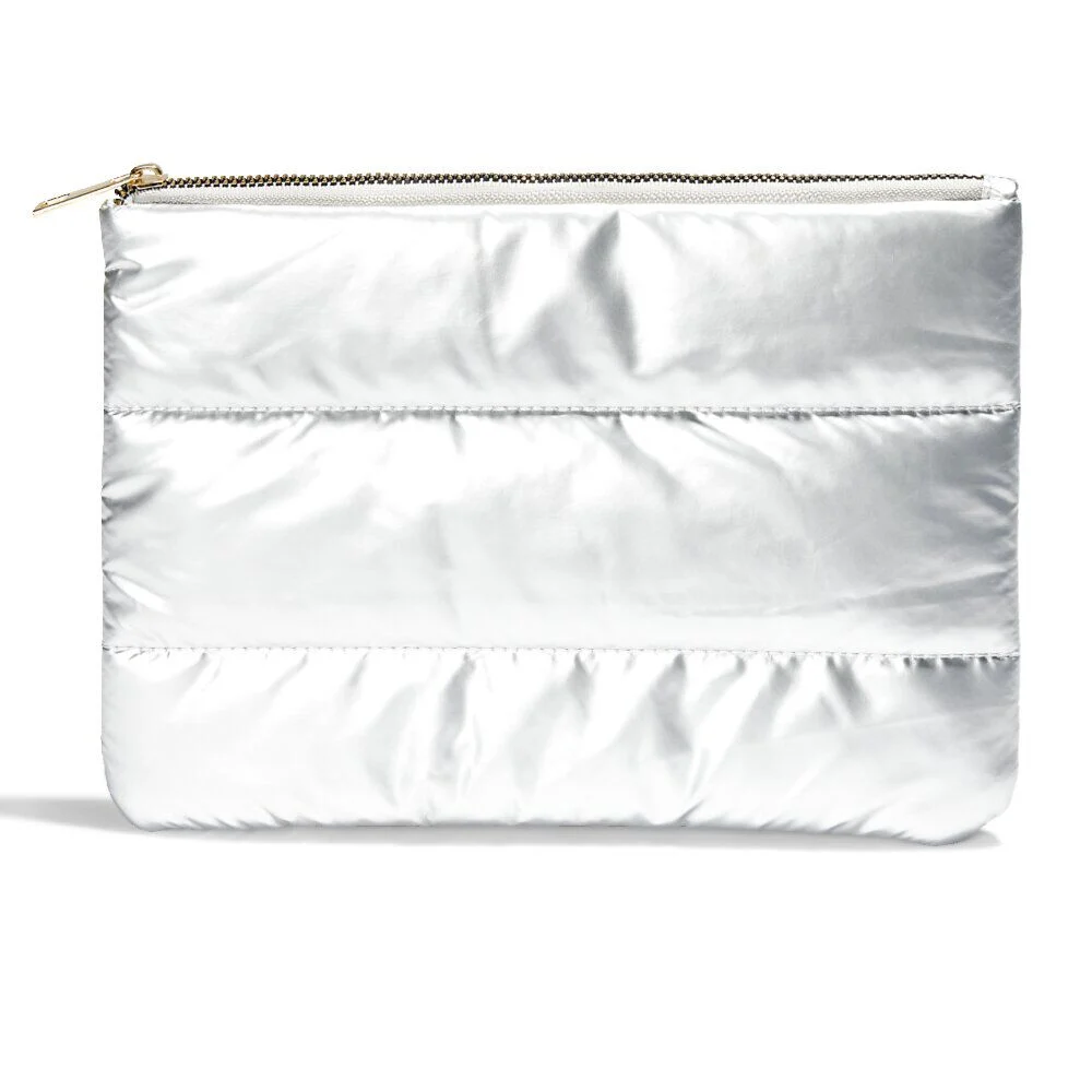 Pochette à cosmétiques matelassée design doudoune 25x18cm - 3 coloris