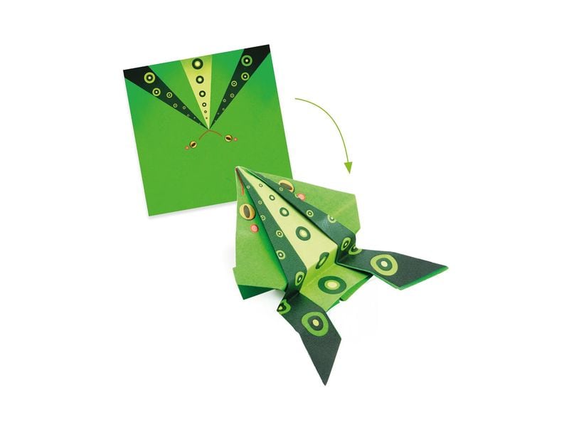 DJECO Bastelset Origami Hüpfende Tiere Kreatives Origami-Set für Kinder