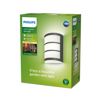Philips wandlamp Python antraciet
