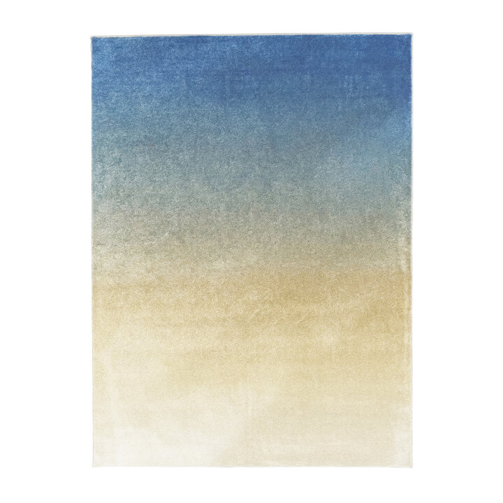 Abstract vloerkleed - Mellow Blauw/Geel