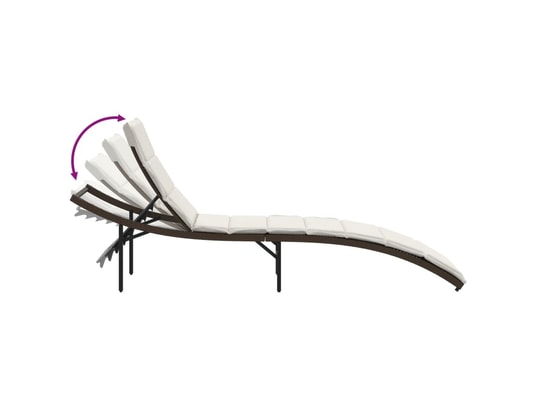 VIDAXL - Bain de soleil Chaises longues lot de 2 avec table marron résine tressée