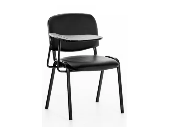 Chaise de salle à manger - Similicuir & Métal noir mat - Noir - Ken mit Klapptisch
