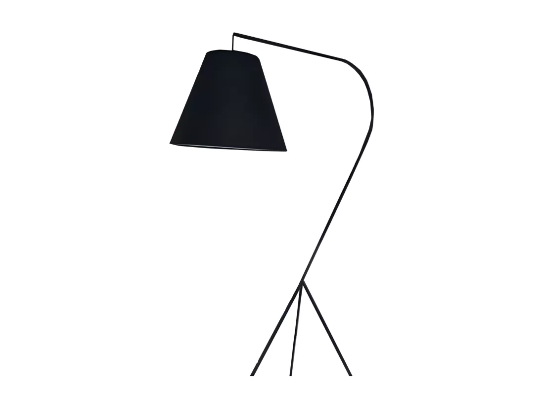 Lampadaire abat-jour noir et trépied original moyen modèle - SHINE M