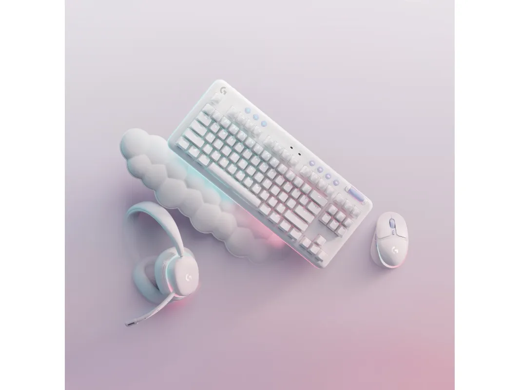 Logitech G713 - Tastatur - tenkeyless - bagbelyst - USB - layout: Nordisk - tastkontakt: Linear- hvid