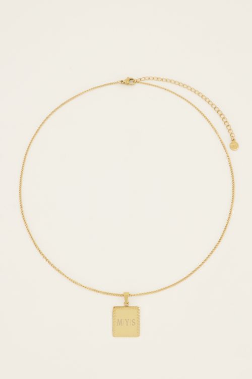 Atelier korte ketting met vierkante bedel