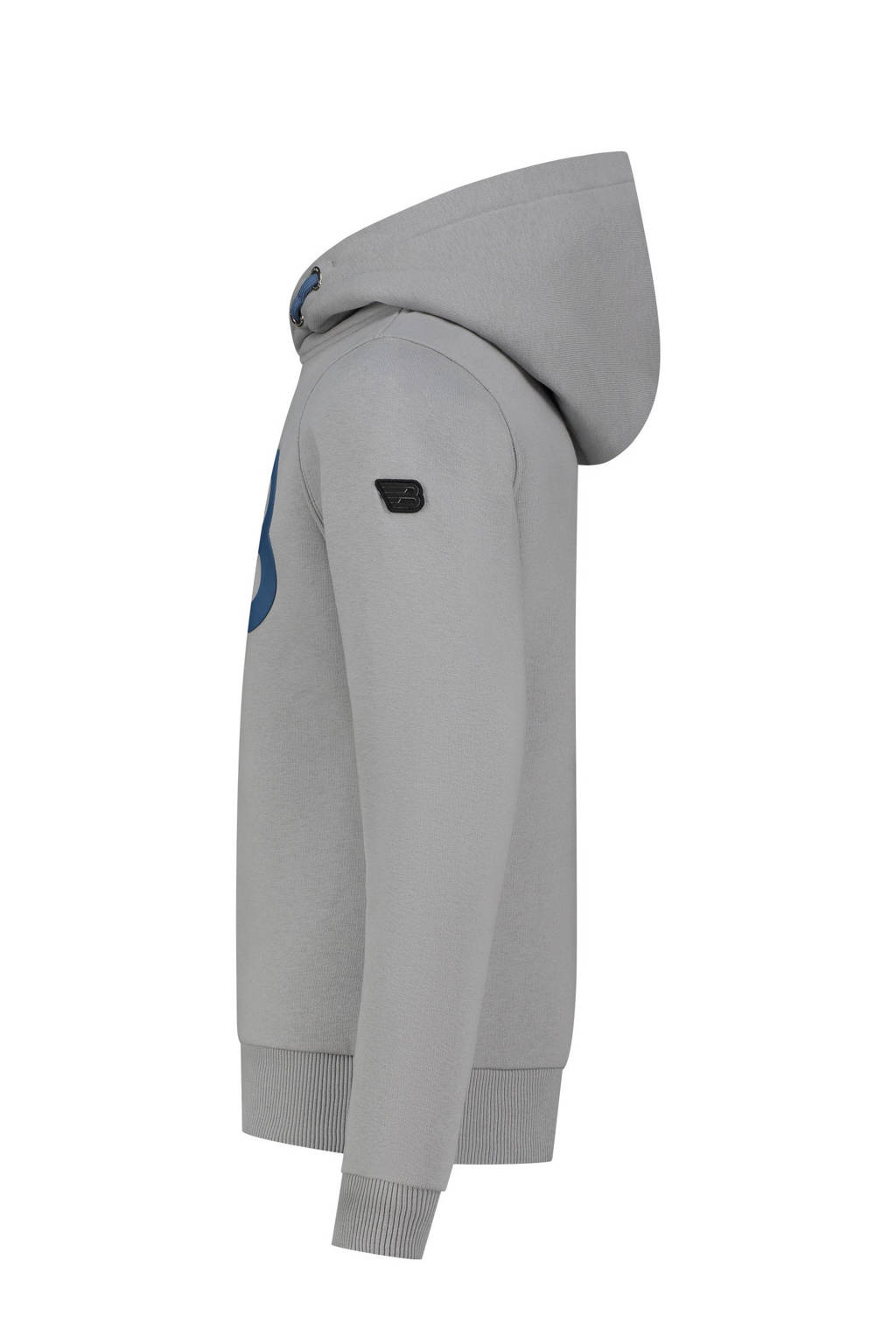 Ballin hoodie met logo grijs/blauw