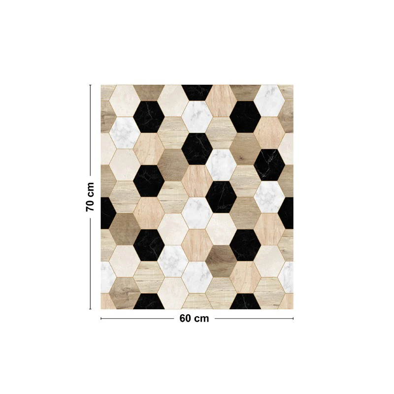 Crédence cuisine Fond de hotte ALU L 60xH 70cm - MIX & BLACK 99deco