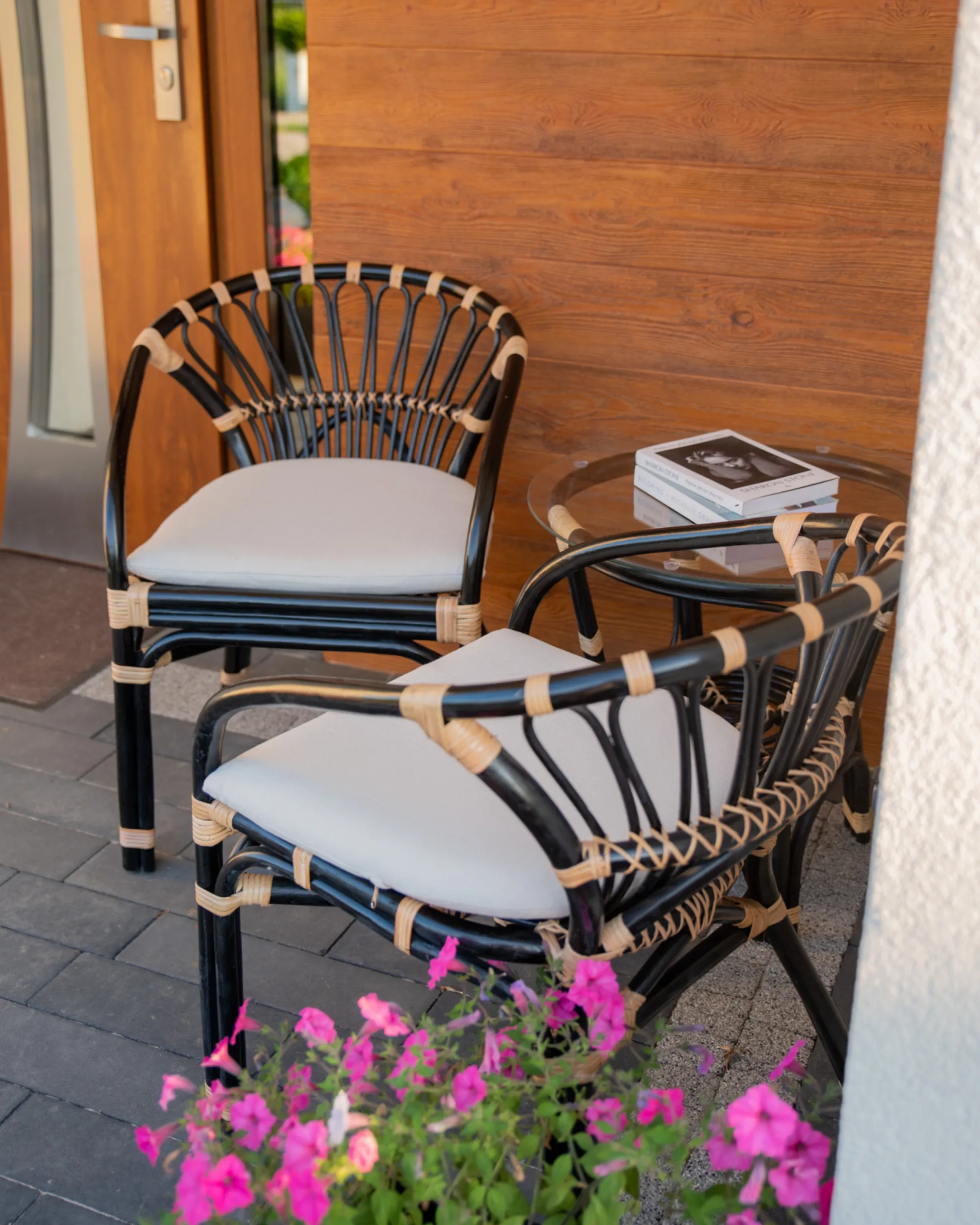 Bistroset met kussens PECORINI Rotan Zwart