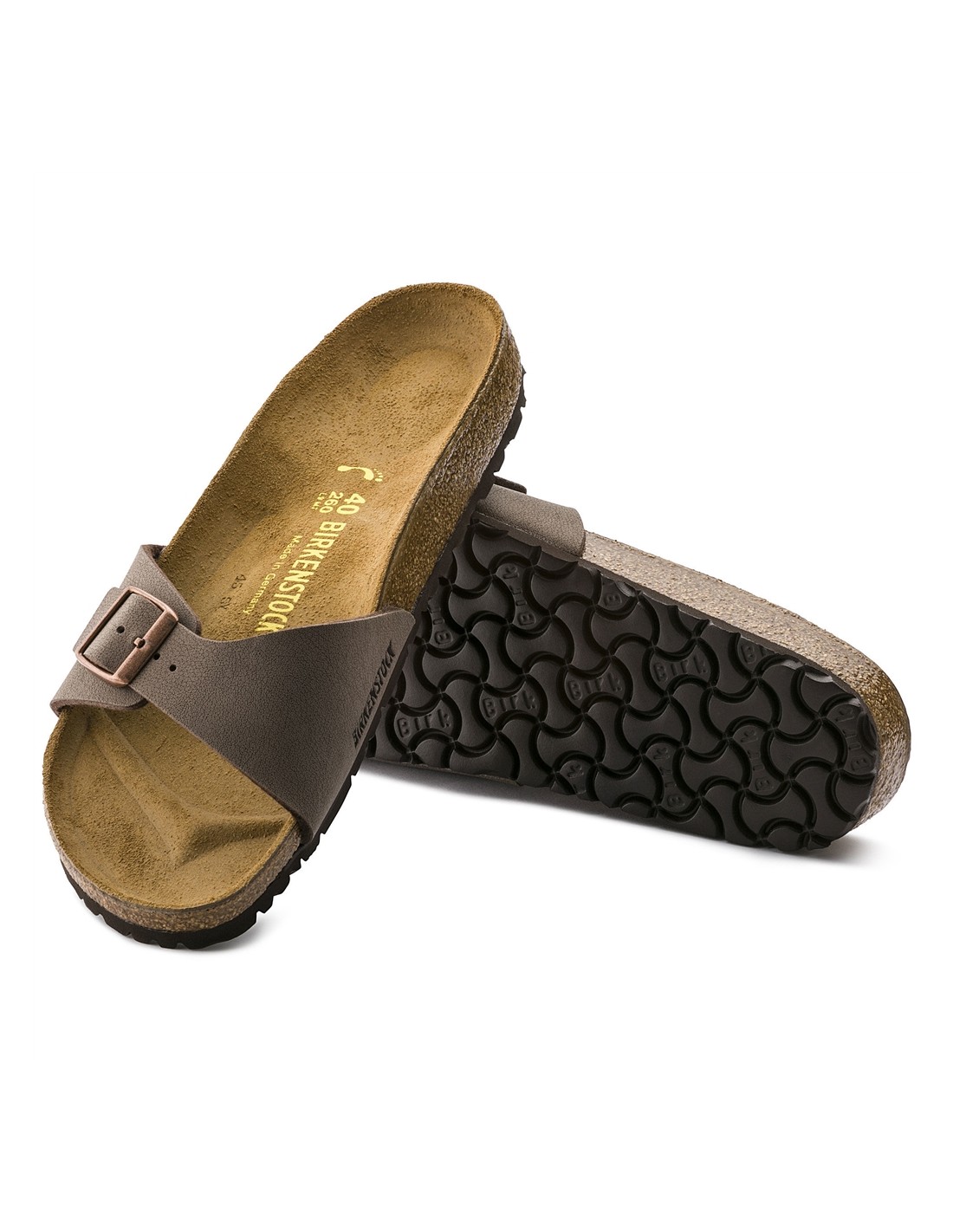 birkenstock Claquettes Homme Madrid Cuir Mocha Marron